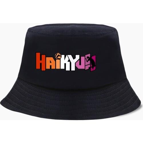 Japanese Anime Haikyuu Bucket Hat Volleyball Club Date Tech High Shool Hip Hop Summer Fisherman Panama Bob Hats Sunhat Beach Cap