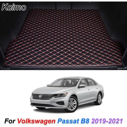 Leather Car Trunk Mat for Volkswagen Passat B8 2019-2021 Rear Trunk Floor Mat Tray Carpet Cargo Liner Auto Accessories