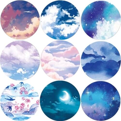 Beautiful Sky Washi Tape Diy Journal Decorative Sticker Scenic Landscape