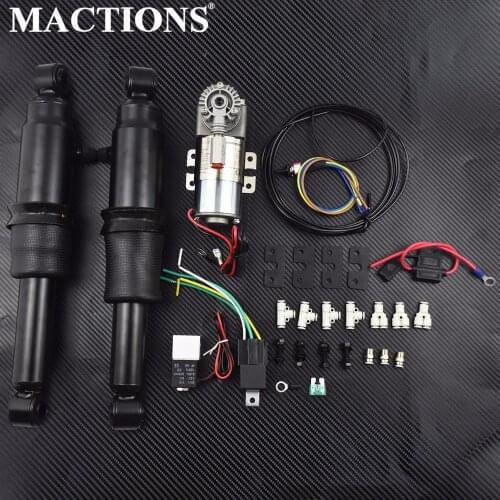 Motorcycle Adjustable Rear Air Ride Suspension Kit For Harley Touring Road King Road Glide Electra Glide Street Glide 94-2019