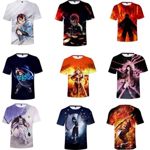 2021 New Demon Blade Series Adult Childrens Wear 3D Color Printed Casual Short Sleeve T - Shirt Jojo Bizarre Adventure