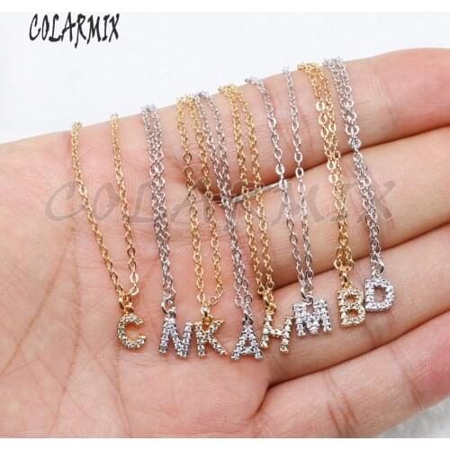 10 pieces Tiny Letter necklace letter charm necklace 18" necklace for women costume jewelry for women 4867