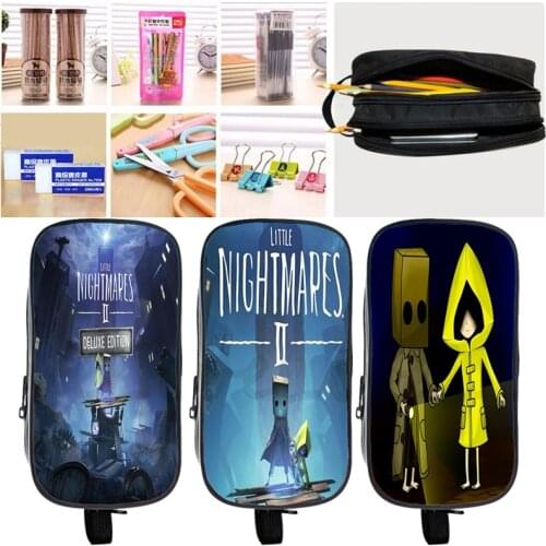 Kids Little Nightmares 2 Pencil Cases Cute pen bag Cartoon 3D Printed Pencil box School Supplies Stationery Bag Girl Makeup Bags