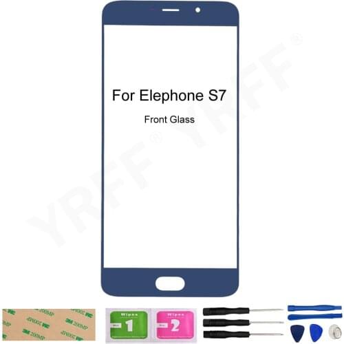 For Elephone S7 (No Touch Screen) Front Outer Glass Panel Assembly Parts With 3M Glue Wipes