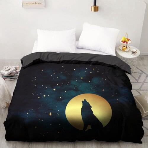 3D Printed Black Series Moon Wolf Duvet Cover 240x220 King Size Printing NO Pillowcases And NO Sheets Home Textiles Comforter