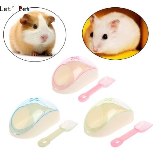 Pet Bath Supplies Hamster Mice Rat Plastic Bathroom Cage Box Toy Toilet with Sand Shovel