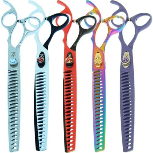 22 Teeth 8.0 Inch Professional Pets Dog Grooming Scissors Pet Thinning Tijeras Japan 440c Pet Thinning Shears for Groomer B0059A