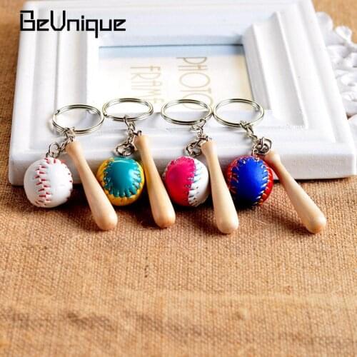 Promotional baseball keychains Baseball Sport Fans keychain Color Baseball Small gift Advitising Gift Wholesale 10pcs/lot