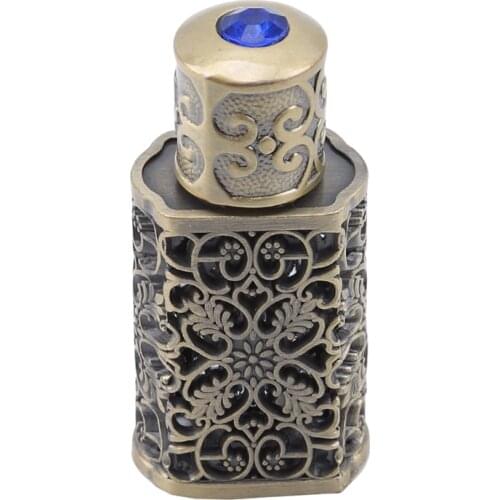 Retro Metal Perfume Bottle Arabian Style Essential Oil Bottle Container Royal Glass Bottle Wedding Party Decoration Gift