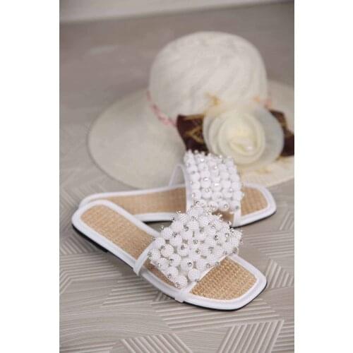 Princess Girls Slippers Summer 2021 Sandals Slides Beach Swimming Bath Slippers for Bling Pearls Beading Soft Chic new season