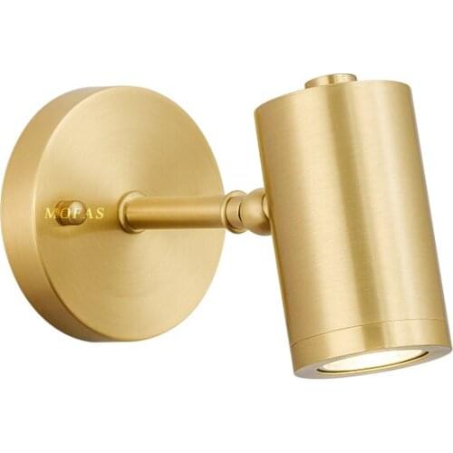 Nordic Modern LED Wall Lamp Bedside Bedroom Living Room Golden Copper Bathroom Mirror Light LED Wall Lights Fixtures