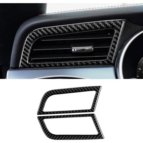 Compatible with Sticker Carbon Fiber Side Air Conditioner Outlet Trim Cover for Ford Mustang 2015 2016 2017 2018 2019 2020