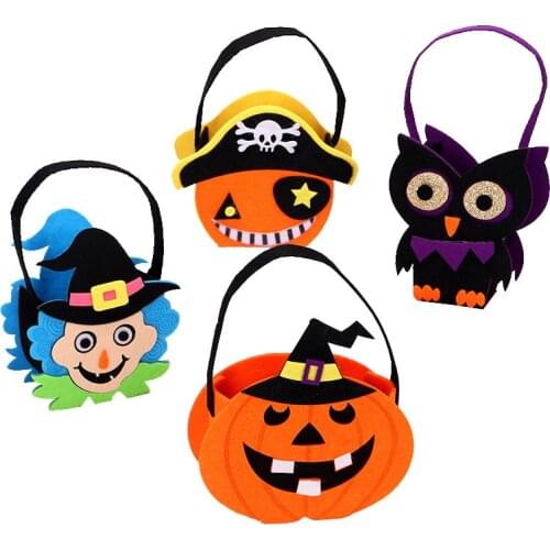 Halloween Cookie bag Decoration Non-woven tote bag Ghost Festival candy pumpkin bag ghost pumpkin skull felt decoration props