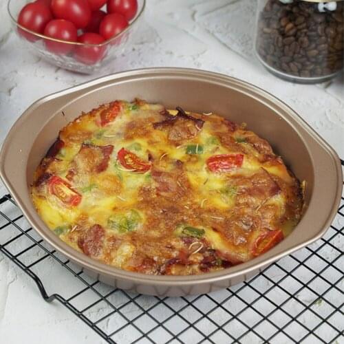 Thicker 9 Inch Round Pizza Plate Non-Stick Coating Heat Resistant Pizza Pan Tray Carbon Steel Pizza Stone Mold Baking Bakeware