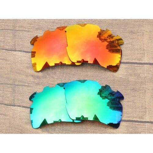 Vonxyz 2 Pairs Ruby Mirror & Jade Mirror Polarized Replacement Lenses for-Oakley Flak 2.0 XL Vented Frame