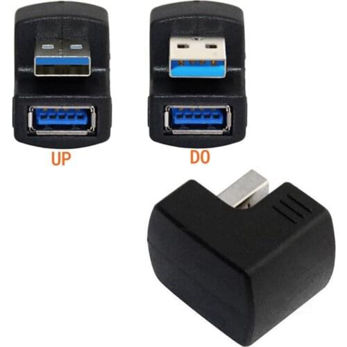 Up & Down Angled USB 3.0 Adapter A Male to Female Extension 180 Degree 5Gbps