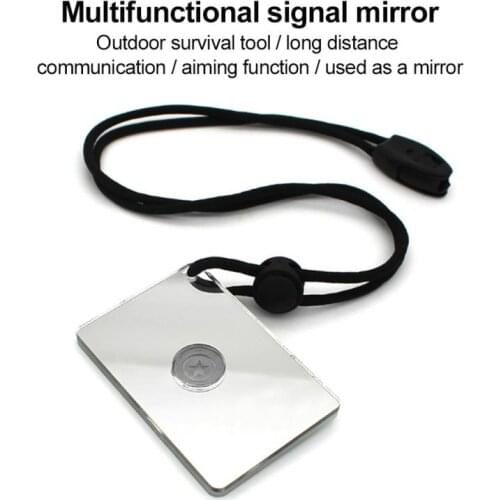Survival Mirrors Signal Glass Mirror with Whistle/Compass/Lanyard Survival Rescue Emergency Kit Camping Signal Mirror