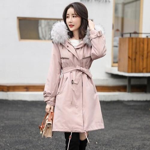 Collar Raccoon Rex Rabbit Winter Coat Real Fur Parka for Women Clothes 2020 FX66290 YY255
