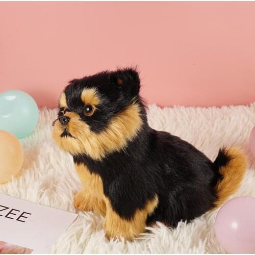 1Pc Yorkshire Terrier Dog Simulation Toy Animal Model Decoration Terrier Toy Realistic Desktop Toy Dog Cute Plush Yorkshire Z6G5