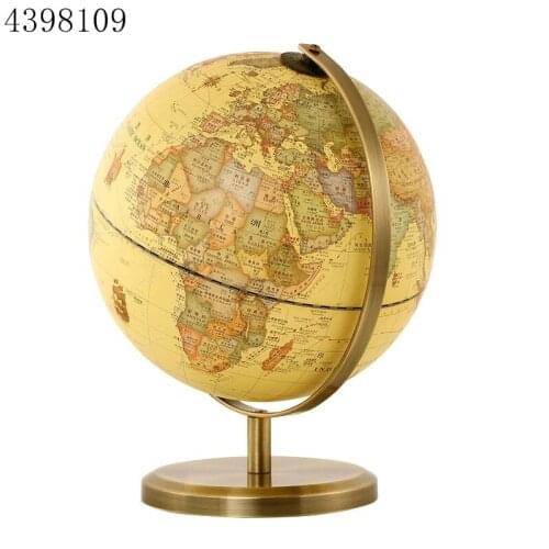 1pcs/ rotary archaistic globe desktop decor high-definition world map model school education tools home office decor gifts