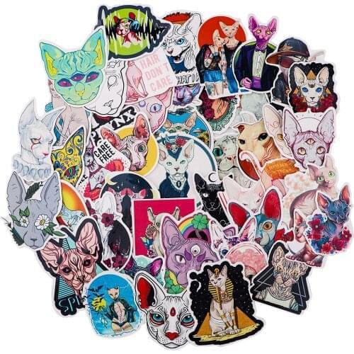 20Set G2130 47pcs Gothic Cat Art Print Home Decor Wall Notebook Phone Luggage Laptop Bicycle Scrapbooking Album Stickers