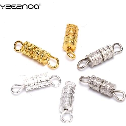 20Pcs/Set Brass Column Screw Clasps Barrel Screw Clasp for Bracelet Necklace Jewelry Making Findings Supplies