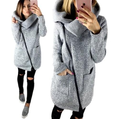 2018 Winter Coat Women Jacket Long Sleeve Turn-down Collar Femme Coats Outerwear With pocket Plus Size Autumn Fashion Zipper 5XL