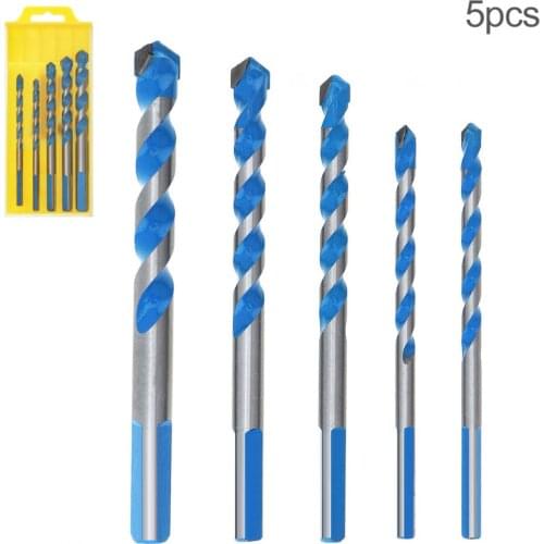 5pcs Power Tools Ceramic Drill Tile Glass Hole Opener Hard Alloy Woodworking Center Drill Bit Wood Drilling