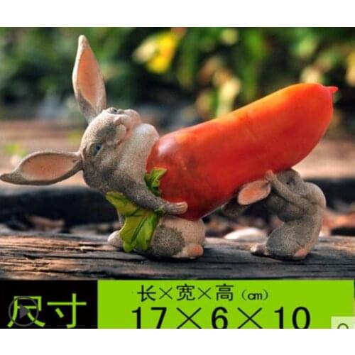 AModern resin Small landscape rabbit set up resin childrens garden balcony creative decorative desktop animal props room office