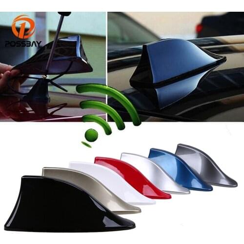 POSSBAY Universal Car Antenna Shark Fin Antennas Auto Radio Signal Aerials SUV Roof Amplifier Fit for Peugeot Kia Ford Lada