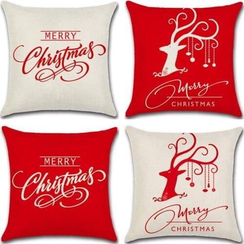 Christmas Pillow Cover Christmas Gift Cheap Cushion Cover for Sofa Christmas Decoration Merry Christmas 45*45cm