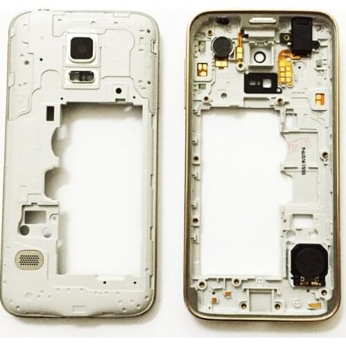 For Samsung Galaxy S5 mini G800 G800F Single SIM Middle Plate Frame Bezel Housing Case Cover + Side Button+ Camera Lens New
