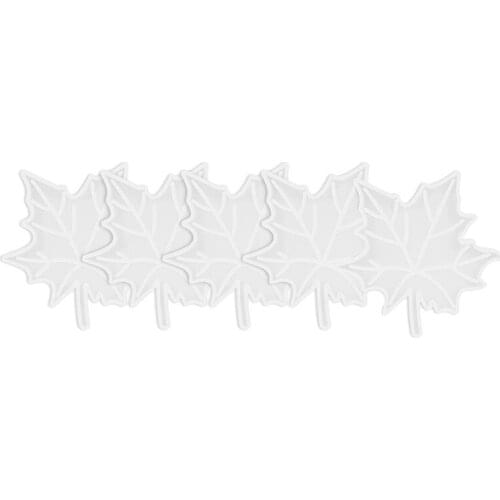 5 Pcs Leaf Coaster Resin Molds,Silicone Maple Leaf Epoxy Resin for Making Faux Agate Slice,Cup Mat, Home Decor