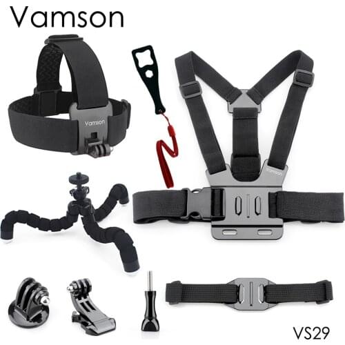 Vamson for Gopro Hero 8 7 6 5 Accessories Set Octopus Tripod Monopod Head Chest Strap with for Xiaomi for Yi 4K For SJCAM VS29