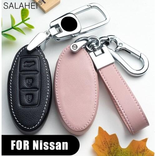Leather Car Key Case Cover Protection Shell For Nissan Qashqai X-Trail T32 T31 Juke J10 J11 Kicks Tiida Pathfinder Micra Pulsar