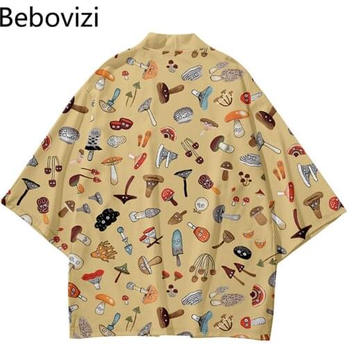 Summer Fashion Japanese Cardigan Women Men Harajuku Kimono Cosplay Blouse Yukata Clothing Plus Size Strawberry Print Shirts