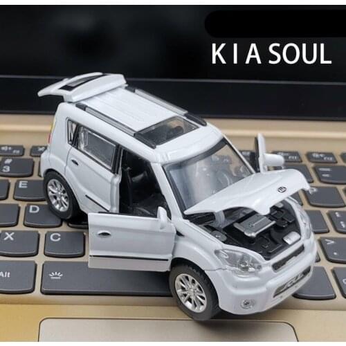 1:32 KIA SOUL Alloy Car Model Diecasts & Toy Vehicles Metal Toy Car Model Simulation Sound Light Collection Childrens Toys Gift