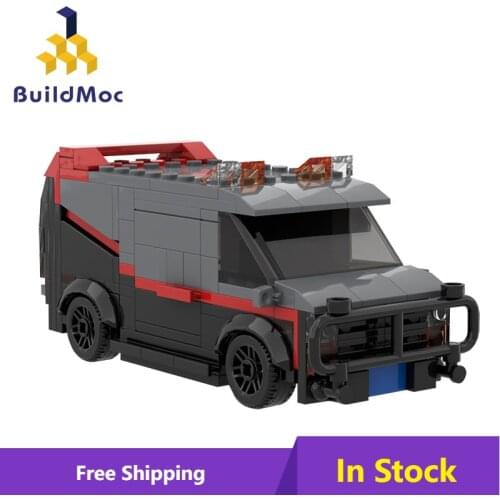MOC Retro Simulation Car A-Team GMC Vandura Van Model Building Blocks Diy Toys Bricks Educational Christmas Gift For Children