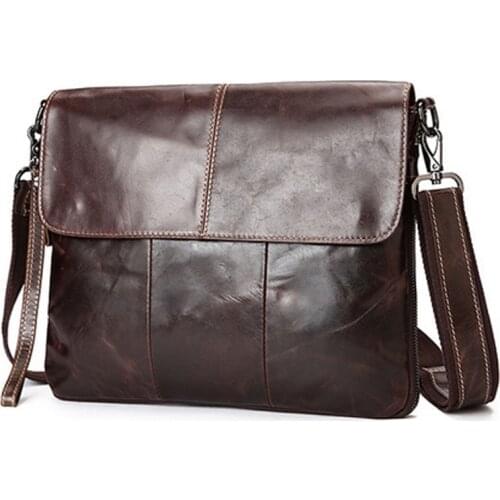 Men Cross Body Pack Genuine Leather Men First layer Cowhide Shoulder Briefcase Bags Luxury Messenger Bag Travel Business Bag