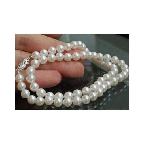 AAA 5-6mm WHITE Freshwater Cultured PEARLS NECKLACE 17" FR242 Factory Wholesale price Women Giftword Jewelry