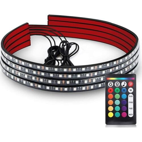 Car Underglow Lights LED Flexible Strip Lights Car Lights Exterior Waterproof 2-in-1 Design App Control Under Glow Kit for Cars