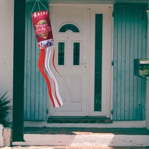 Celebration Windsock Streamer Flag Merry Christmas Colorful Wind Hanging Outdoor Wind Sock Flags Home Decorative Accessories