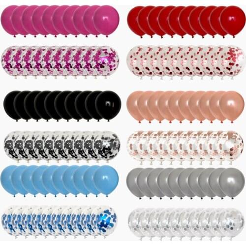 20Pcs Red Gold Silver Rose Gold Green Chrome Metal Balloons PearlLatex Sequin Ballons Set Birthday Decoration Globos Balony