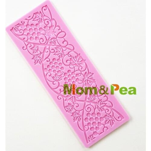 Mom&Pea GX167 Free Shipping Silicone Lace Mold Cake Decoration Fondant Cake 3D Mold Food Grade Silicone Mould