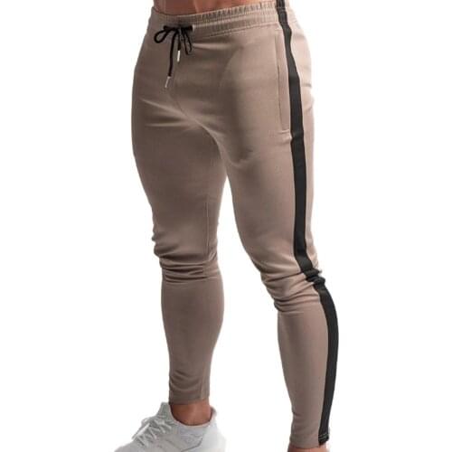 Track Pants Trousers Side Striped Men Jogger Fitness Pants Drawstring Skinny Sweatpants Long Trousers Fitness Workout Sweatpants