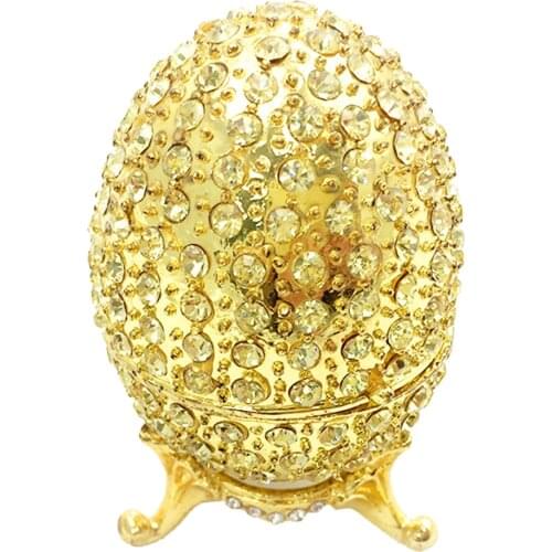 Sparkling Enamel Easter Egg Jewelry Trinket Box Craft Wedding Favor Gift Home Decor