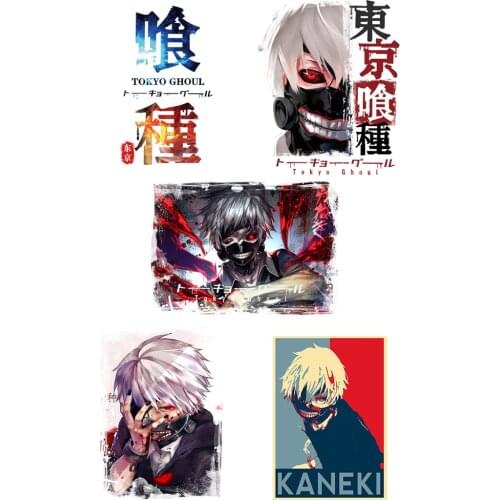 Hot Anime patch Iron-on transfers for clothing Tokyo Ghoul patch thermocollant patches for clothing Stripe for jacket
