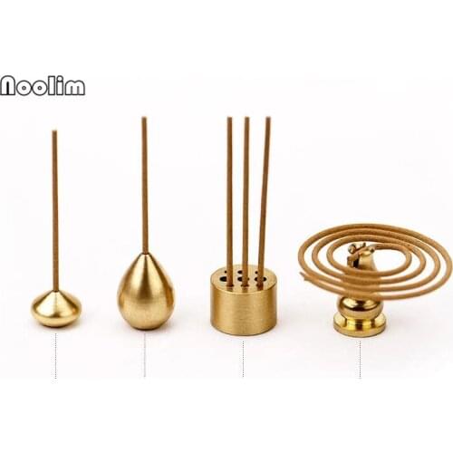 NOOLIM High Quality Brass Incense Burner Holder For Incense Stick Coil Bottle Gourd Shaped Copper Incense Holder