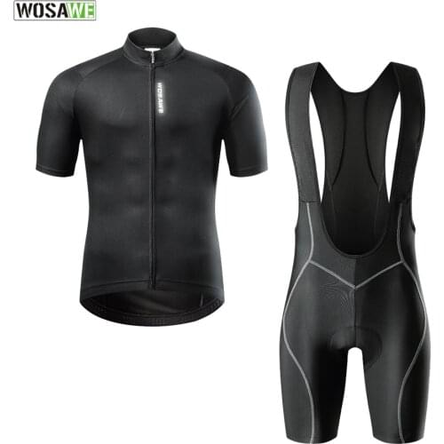 WOSAWE Cycling Jersey Set Man Mountain Bike Clothing Quick-Dry Racing MTB Bicycle Clothes Uniform Breathale Cycling Clothing