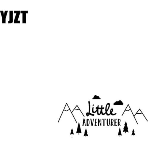 YJZT 17.8CM*8.3CM LITTLE ADVENTURER Vinyl Car Sticker Decals Motorcycle Black/Silver C13-000414